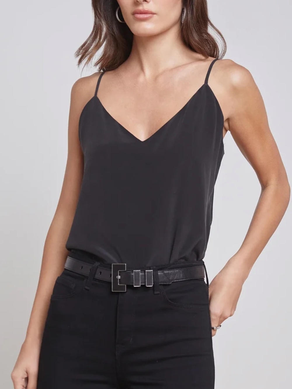 L’Agence Jane Classic Black V-Neck Cami Top - Women